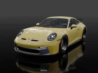 Porsche 911 GT3 992 High Quality Realistic Sports Car PBR 3D model