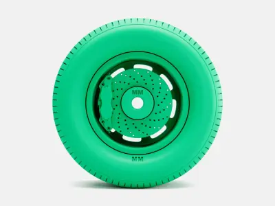 15x8 Bassett D-Hole Wheel Goodyear Blue Streak G7 Tires 3D print model