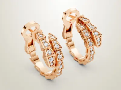 SERPENTI VIPER EARRINGS bulgari 3D print model