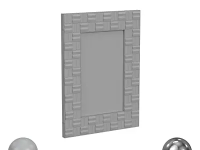 Recycled Wood Pyramid Block Rectangular Mirror 3D model