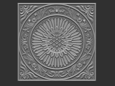 mandala wooden carved 3D model
