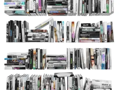 Books 150 pieces 4-3-2 Low-poly 3D model