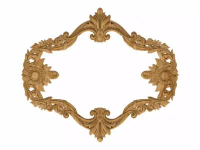 Carved picture frame STL 3D model 92