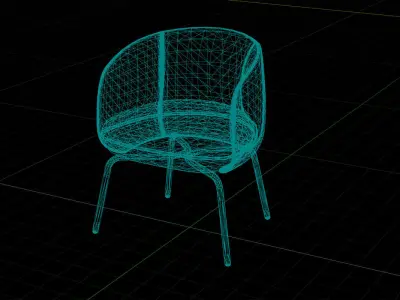 PlusHalle Low Nest Chair UE4 Low-poly 3D model