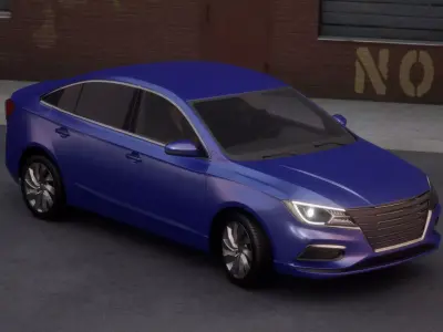 Sedan Car Low-poly 3D model