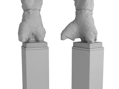 Roman woman torso sculpture Low-poly 3D model