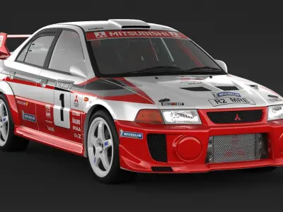 Mitsubishi Lancer Evolution 5 Rally Car 3D model