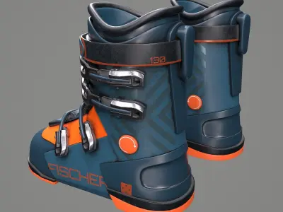 Sport Fischer Ski Shoes 3D model