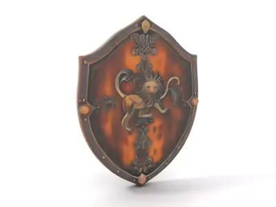 Medieval Lion Shield model pack Low-poly 3D model