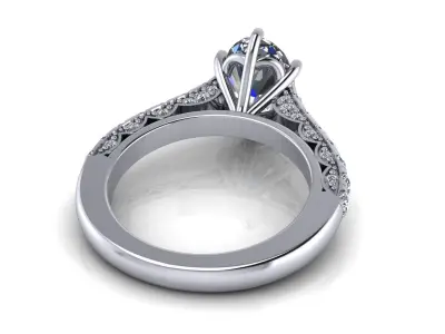 Pav Set Woman Wedding Ring 3D print model