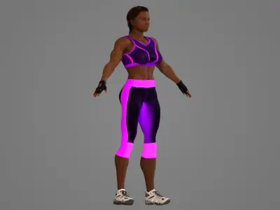 African American Fitness Trainer 3D model