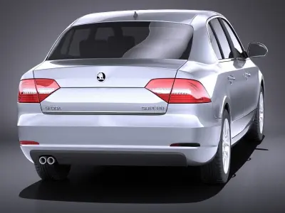 Skoda Superb Sedan 2014 VRAY 3D model