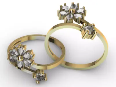 Ring Flower R-001 3D print model