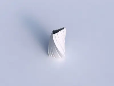 Vase twist tipped triangle with smooth vertical ribbons   3D print model