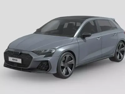 Audi S3 Sportback 2025 Low-poly 3D model