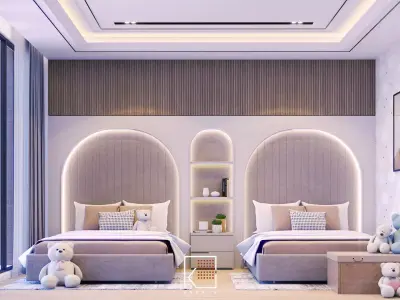 Design Twin Bedroom 3D model