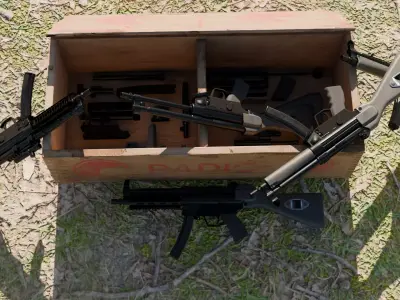 HK MP5 Modular Weapon  Game Ready Low Poly  PBR  Low-poly 3D model