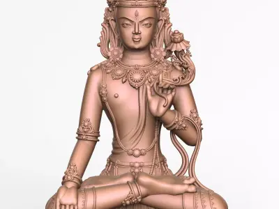 Bodhisattva 3D Model Spiritual Sculpture for CNC and 3D Printing Free 3D print model