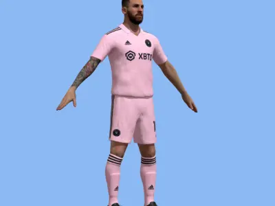 T-Pose Rigged Lionel Messi Miami 3D model