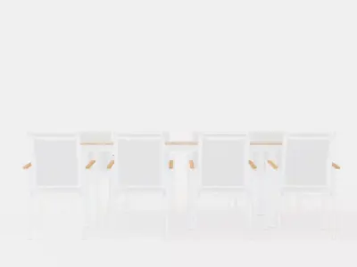 Seattle dining set Low-poly 3D model