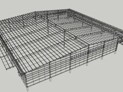steel structure building model 3D model