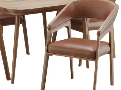 Dinning chair and table55 3D model