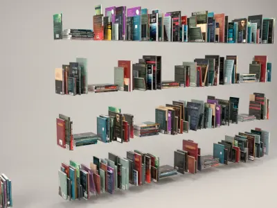Book collection arranged 3D model
