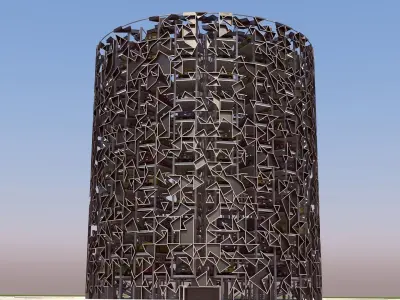 Car Park Models - Volkswagen Parking Lot Towers - Museum Concept 3D model