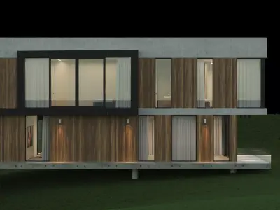 Modern house 5 with furniture 3D model