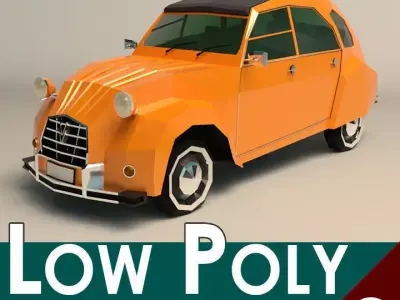 Low Poly City Car 04 Low-poly 3D model