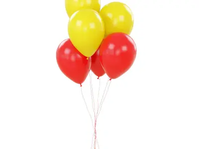Festive colorful balloons 3D model
