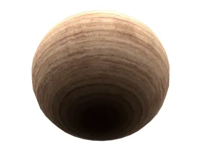 Fat Wooden Vase Low-poly 3D model