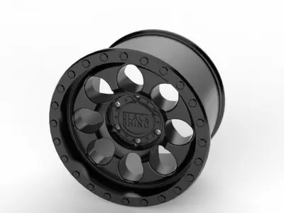 Matte Black Black W Black Bolts Rf  Wheel  3D print model
