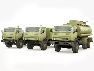 Kamaz 5350 lowpoly collection Low-poly 3D model