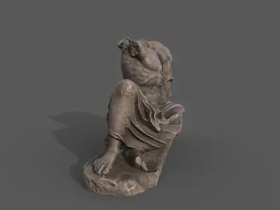 statue of Hercules and Hebe  Low-poly 3D model