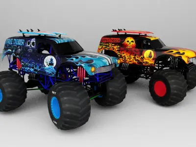 Monster Truck Gravedigger Low-poly 3D model
