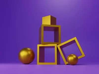 Podiums Product Minimalistic Abstract Display Platforms Set Low-poly 3D model