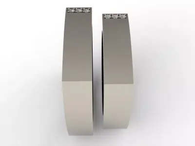 Twin Souls wedding ring set 3D print model