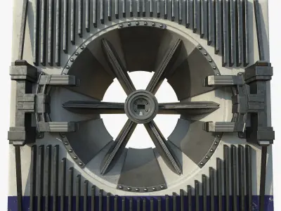 Sci fi ventilation Low-poly 3D model