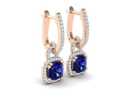AV 319 Diamond Ladies Dangling Drop Earrings 3D print model