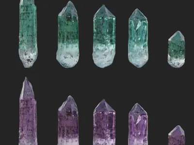 Crystal Realistic Game ready Pack Low-poly 3D model