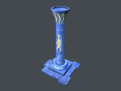 Low Poly Egypt Pillar Low-poly 3D model