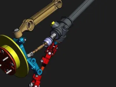 sistema Direcao assistida Low-poly 3D model