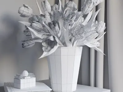 Tulip Flowers Low-poly 3D model