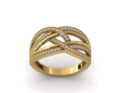 STL 3DM Print Ready Women Diamond Ring Lightweight Printable  3D print model 176