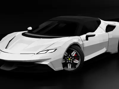 Furry Steal 90 - Low Poly Generic Super Car Low-poly 3D model