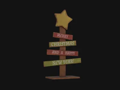 Christmas Tree Decoration Low-poly 3D model