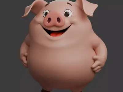 Pig Cartoon 3D model