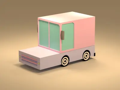 Cartoon Low Poly  Crossover Car Low-poly 3D model Low-poly 3D model