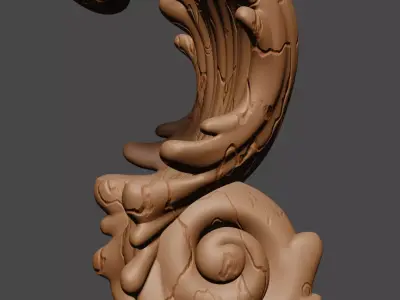 Floral Ornamental Leaf Element 3D model